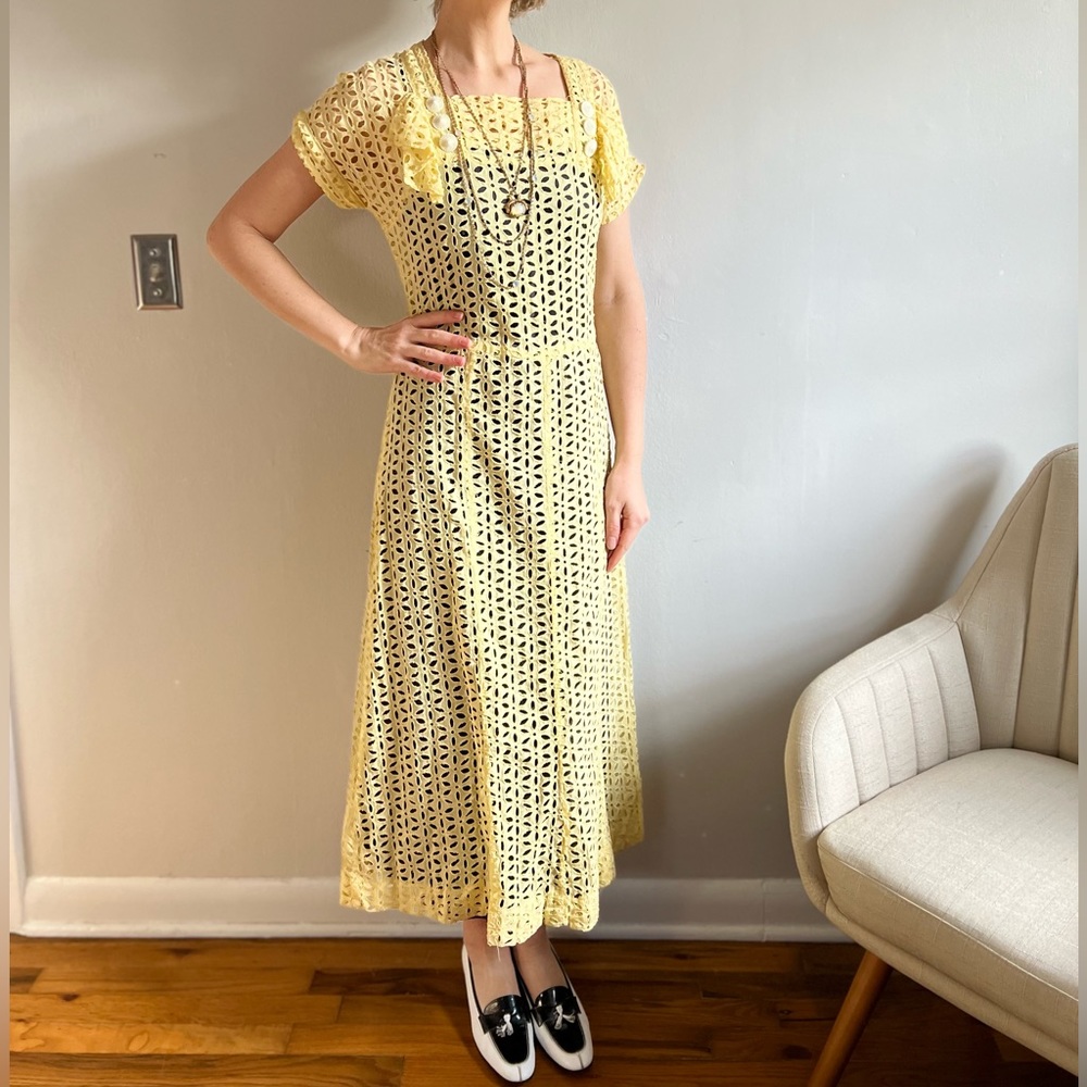 Authentic 1930s Cotton Day Dress - Picture 5 of 10